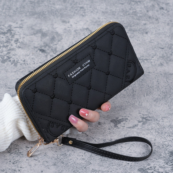 Wholesale Embroidery Long Wallet for Women PU Leather Zip Around Multifunctional Wallet Fashion Accessory Gift