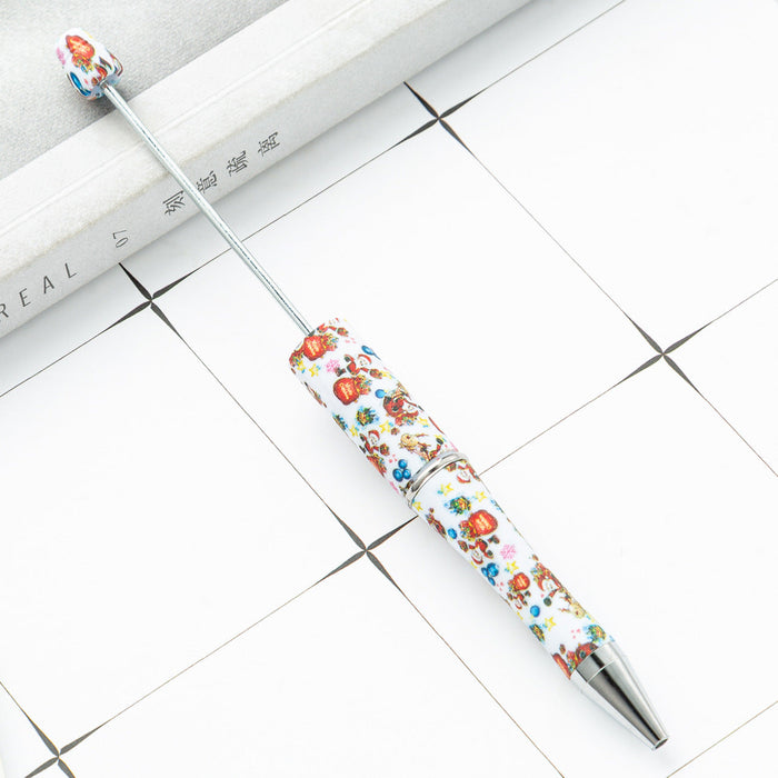 Wholesale Beadable Pens Christmas Print Plastic Pen DIY for Beaded JDC-PN-Huah137