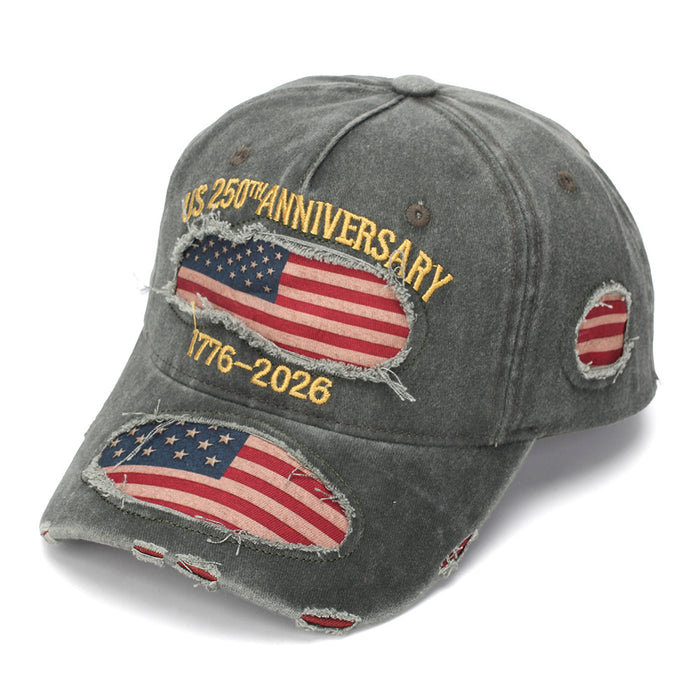 Wholesale Embroidered Distressed Baseball Cap Retro Washed Design