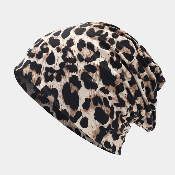 Wholesale Leopard print headf that can be used as both a Fashionhat and a neck warmer.