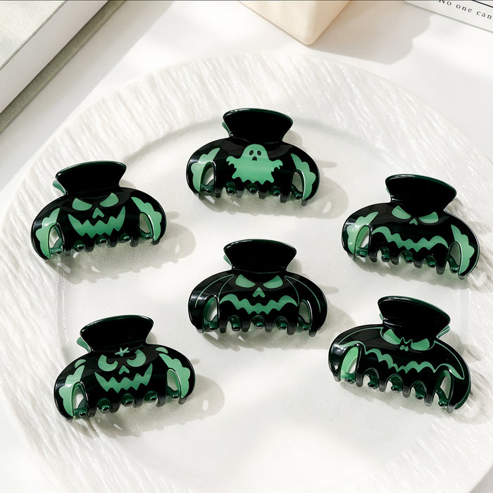 Wholesale Pumpkin Glow In The Dark Hollow Acrylic Claw Clip Dark Style Hair Accessory For Women
