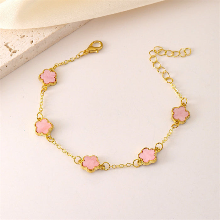 Wholesale Lucky Five Petal Clover Bracelet JDC-BT-GangM002