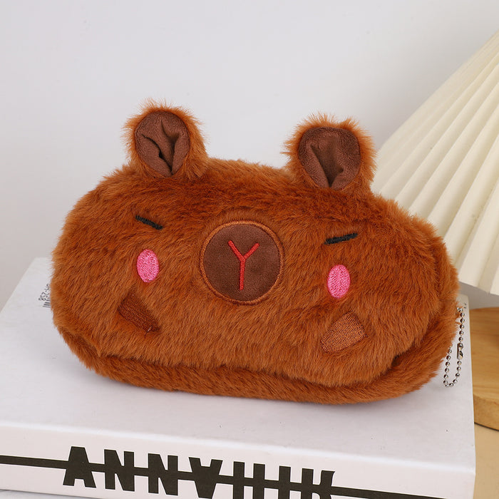 Wholesale Cute cartoon capybara plush pencil case
