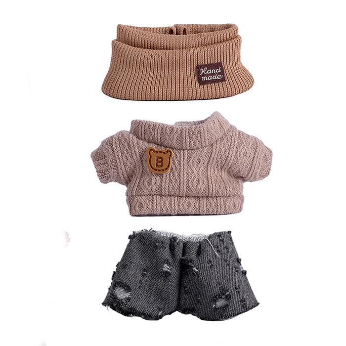 Wholesale 6pcs/set Only Clothes Are Suitable for Vinyl Dolls,  Plush Dolls and Other Wearable Wool Clothes to Change Clothes