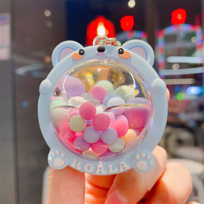 Wholesale Acrylic Oil-Filled Candy Koala Keychain