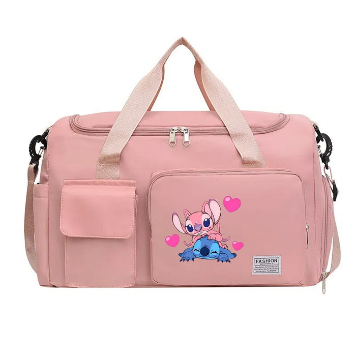Wholesale Cartoon Printed Fitness Bag with Shoe Storage Large Capacity Duffel Bag Sports Portable Shoulder Bag Travel Bag