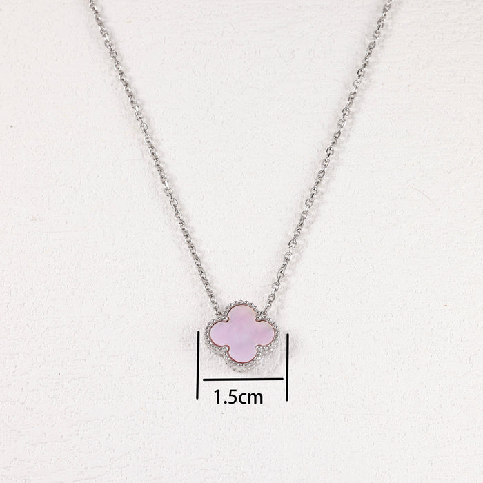 Wholesale Stainless Steel Gold-Plated Four-Leaf Clover Necklace