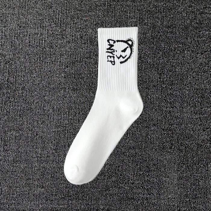Wholesale men' s deont mid-calf socks black and white cotton socks women' s summer sports basketball socks