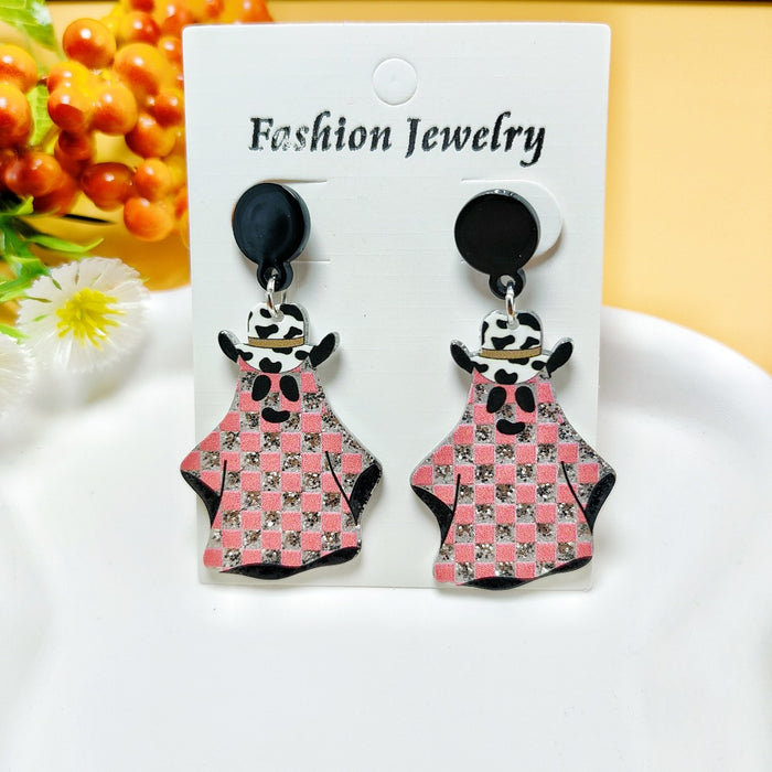 Wholesale Halloween Ghost Style Acrylic Earrings JDC-ES-QiYu002