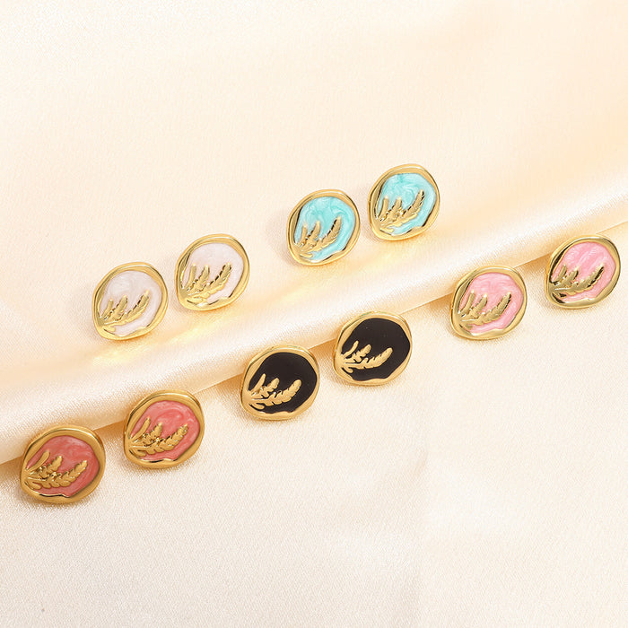 Wholesale Rice Grain Geometric Stud Earrings Titanium Steel Earrings