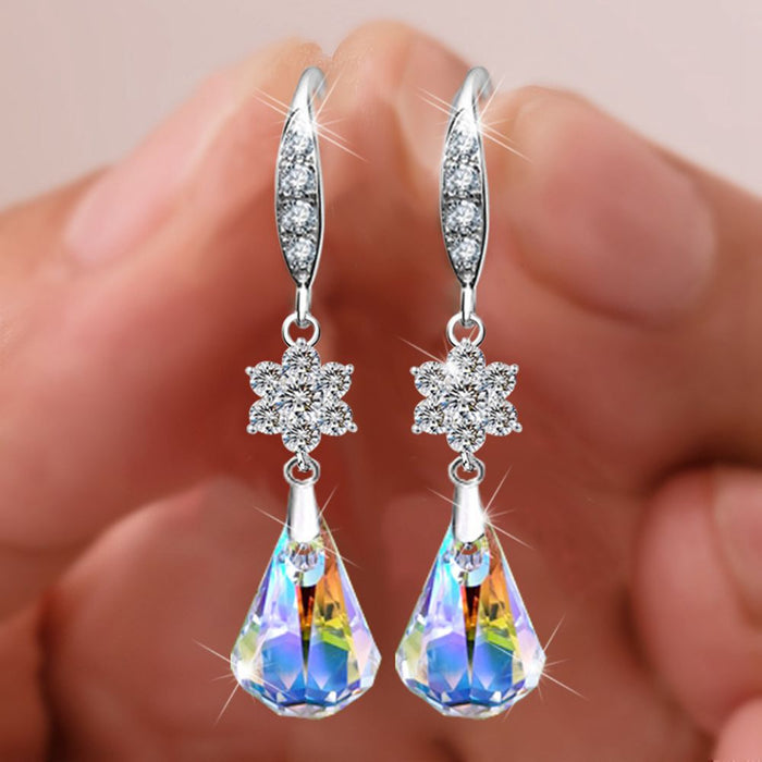 Wholesale Earrings Artificial Crystal Micro Setting Zircon Super Flashing Diamonds JDC-ES-FanMeng004