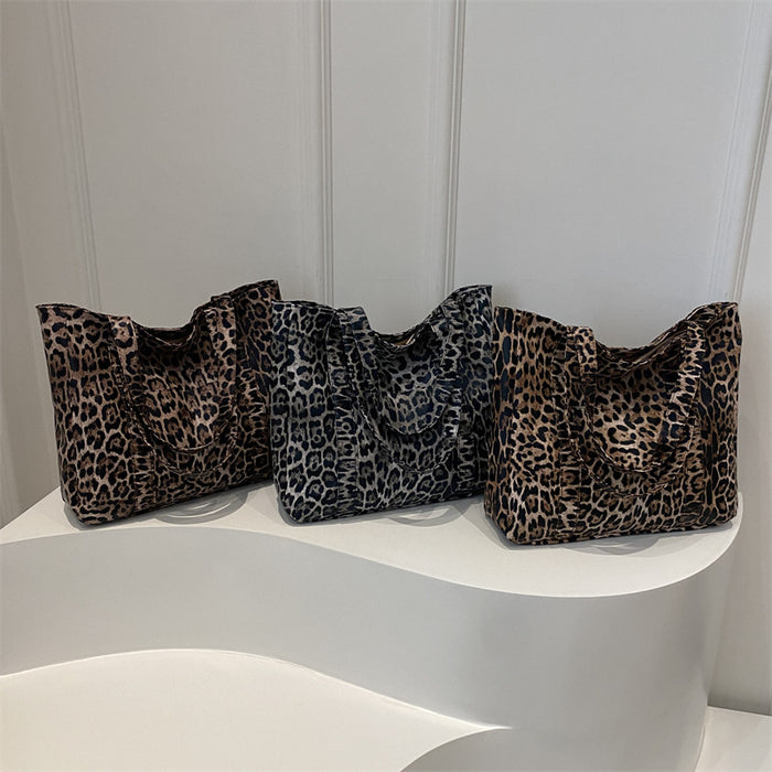 Wholesale Leopard print large capacity tote shoulder bag