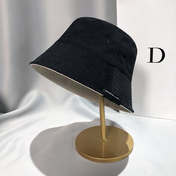 Wholesale Fisherman's hat with cloth, solid color, versatile, Japanese sun shading basin hat