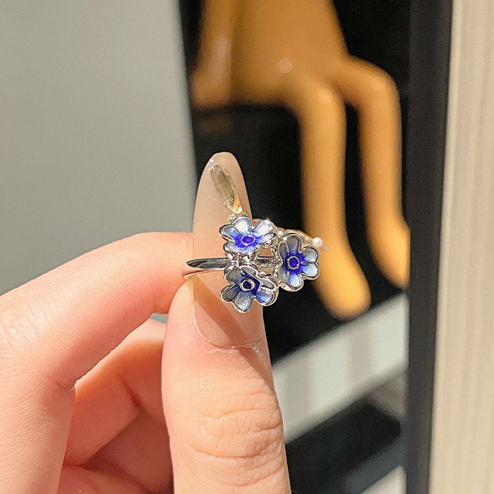 Wholesale Simple geometric flower ring, niche design, versatile ring bracelet