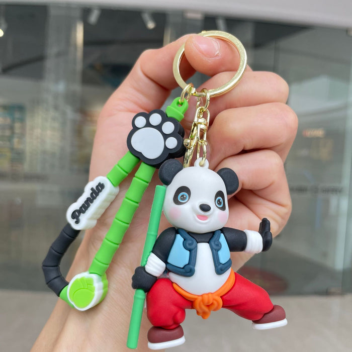Wholesale Kung Fu Panda Keychain Cute Doll Pendant Car Keychain Accessories Doll Grabbing Machine Small Gift