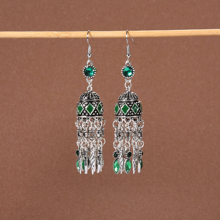 Wholesale Alloy Bohemian Tassel Long Ethnic Style Earrings JDC-ES-Gumi009