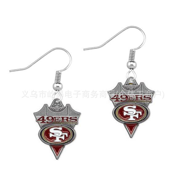 Wholesale Rugby team logo earrings