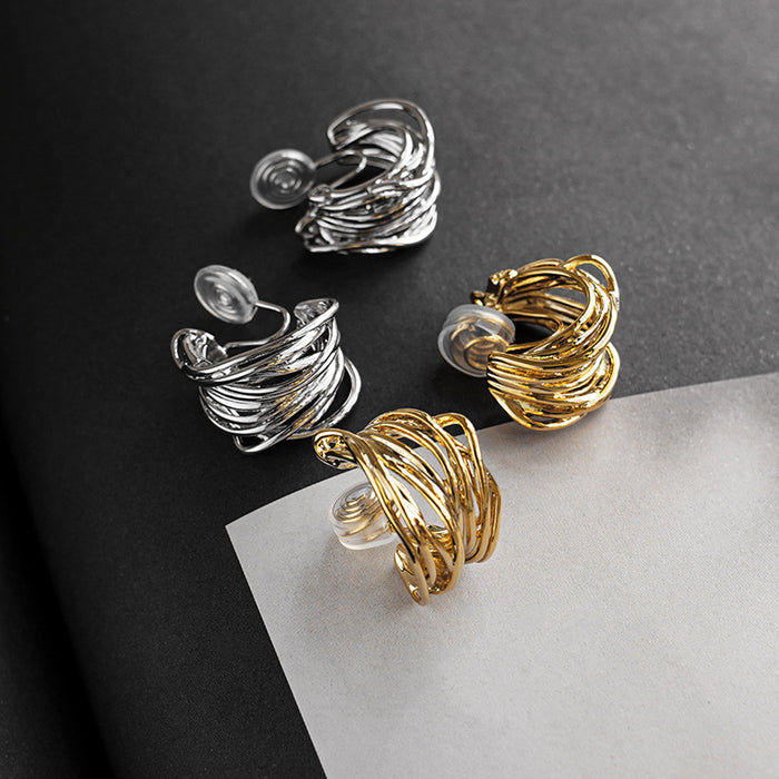 Wholesale Irregular texture, exaggerated earrings, ear clips, temperament earrings