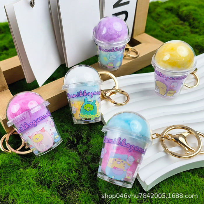 Wholesale Cartoon cotton cup keychain DIY backpack pendant car key pendant ornament