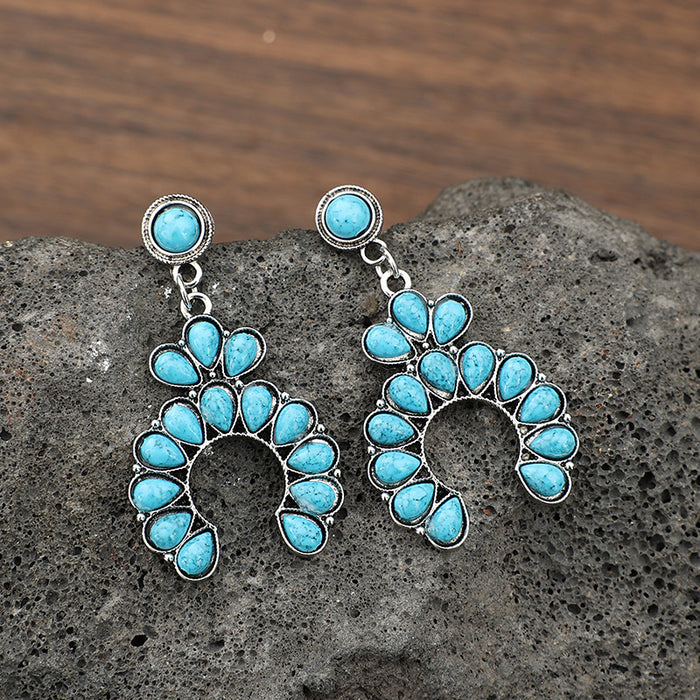 Wholesale Vintage Turquoise Horseshoe Earrings
