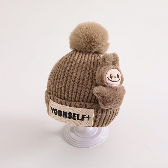 Wholesale Children' s hat winter knitted hat cartoon wool ball winter wool hat