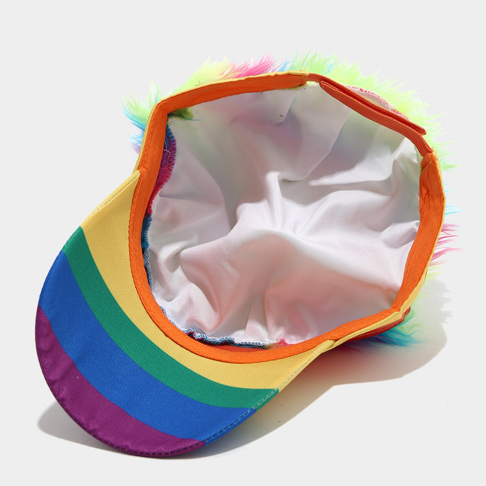 Wholesale Funny colorful striped fake baseball cap for holiday events and parties.