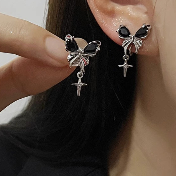 Wholesale  bowknot painless mosquito coil ear clip all-match  simple  temperament earrings