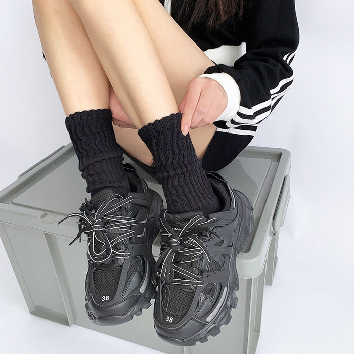 Wholesale Stacked Socks Trendy Simple Mid Socks Long Socks