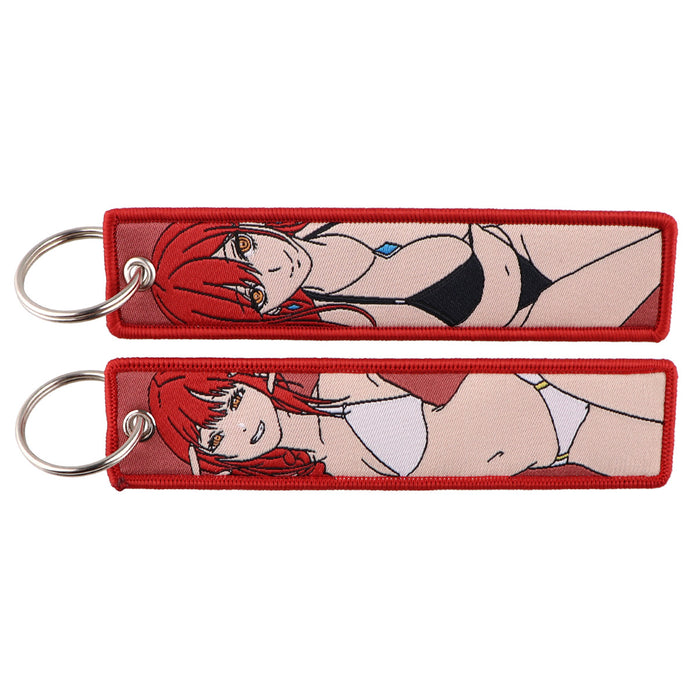 Wholesale Japanese Anime Woven Label Keychain Lanyard  Fabric Anime Peripheral