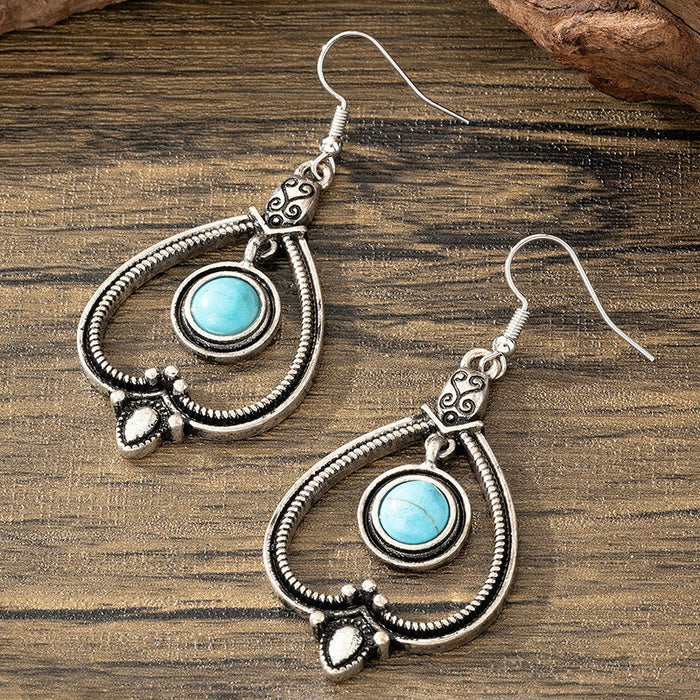 Wholesale Retro Geometric Circle Cactus Earrings