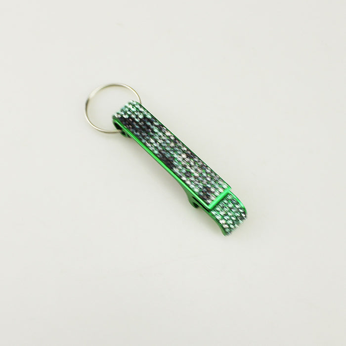 Wholesale Rhinestone Nature Style Alloy Beer Bottle Opener Keychain Grey Car Key Accessory Gift