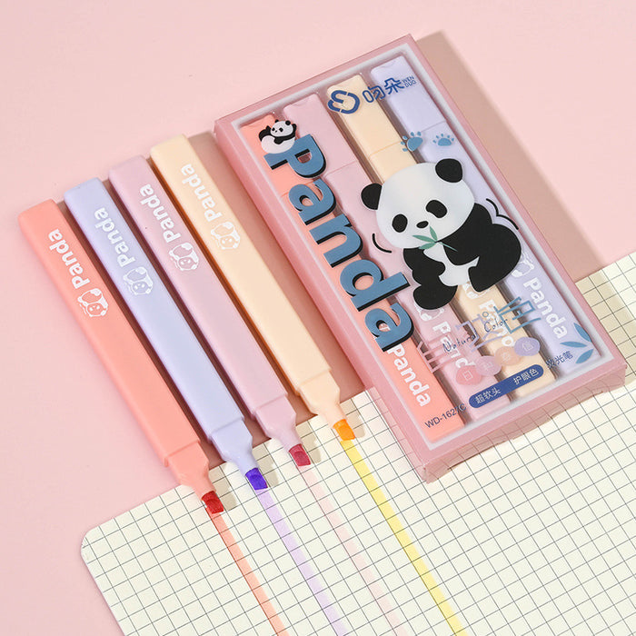 Wholesale Panda Highlighter Cute Cartoon Color Hand Account Pen Marking Pen