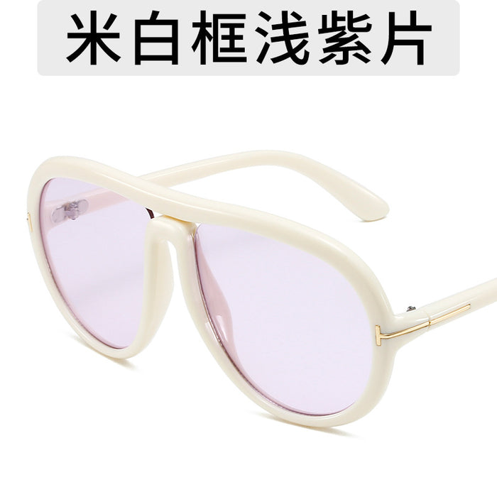 Wholesale double beam glasses  sunglasses large frame classic rice glasses