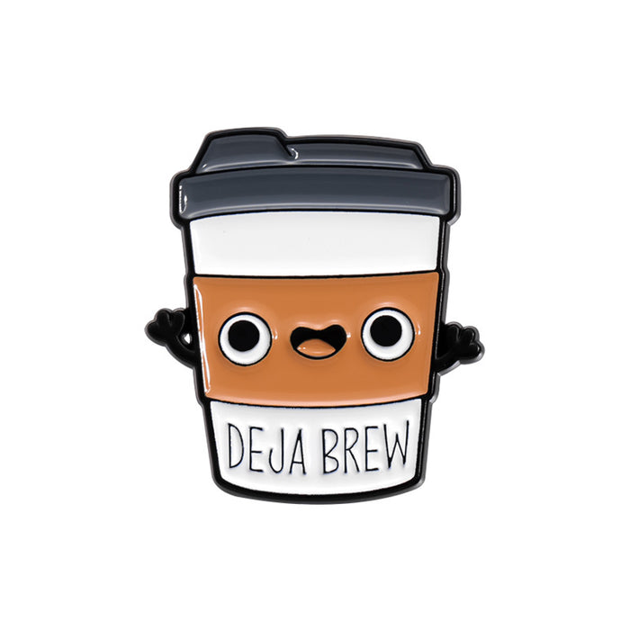 Wholesale Cartoon Coffee Cup Shape Brooch Pin Set Zinc Alloy Decorative Accent