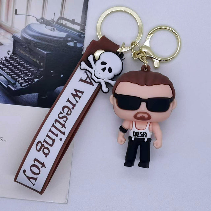 Wholesale Cross-border creative cartoon glue wrestling toy doll key chain bag car key chain accessories gift