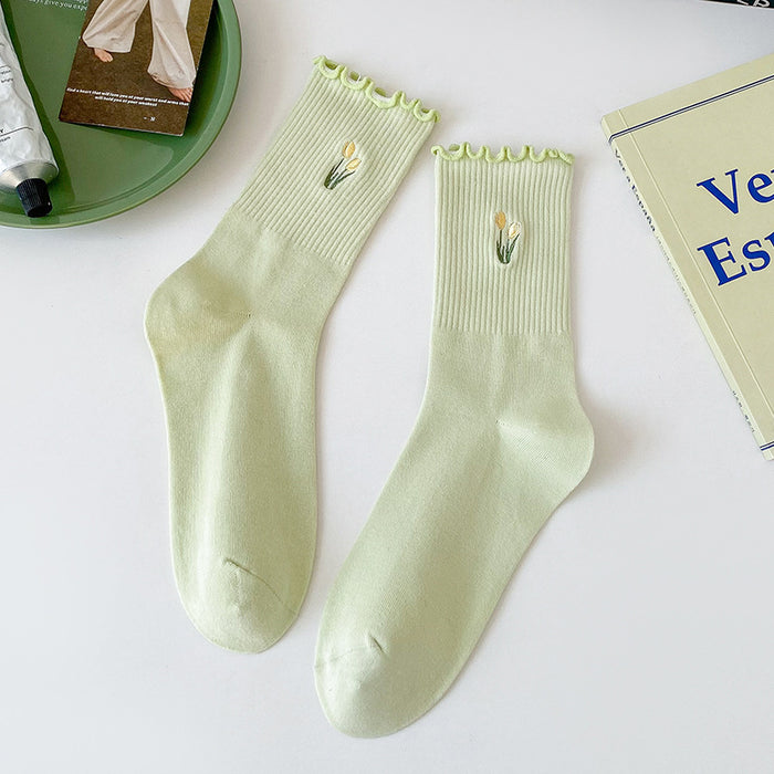 Wholesale Socks, tube socks, tulip flower pile socks