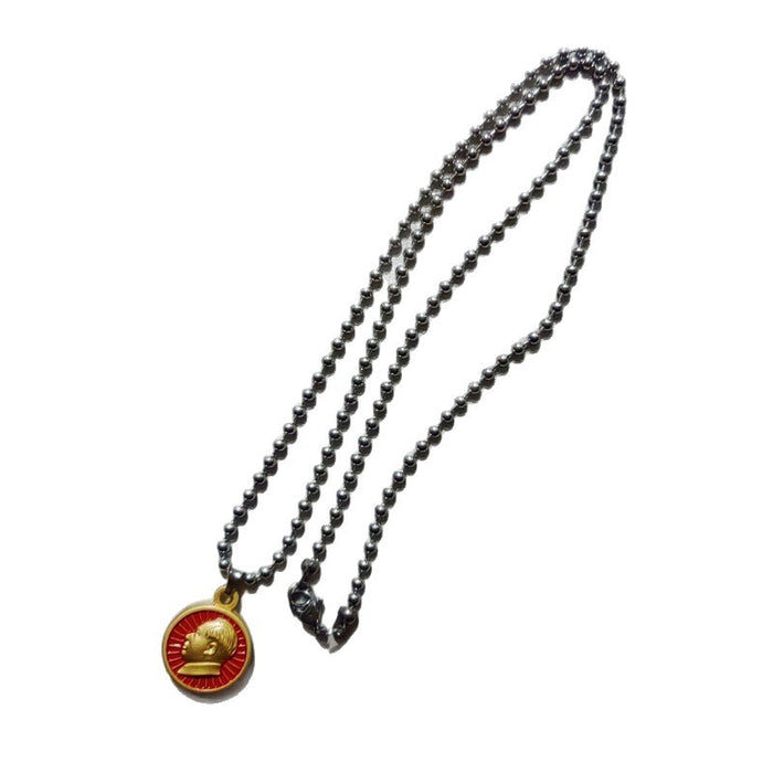 Wholesale Alloy electroplated double-sided pendant necklace, versatile jewelry, gold-plated