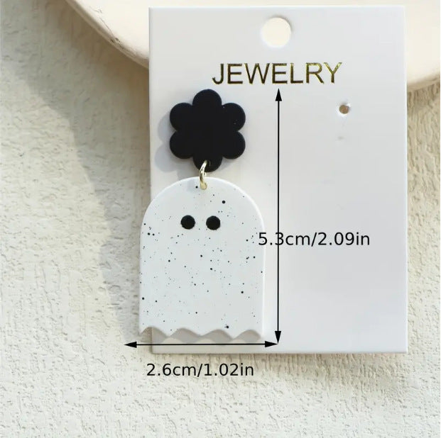 Wholesale Cartoon Ghost Black Cat Pumpkin Earrings Party Fashion Accessory