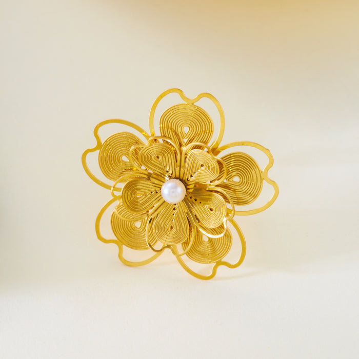 Wholesale Flower Retro Antique Stainless Steel Hollow Ring Personality New Ring