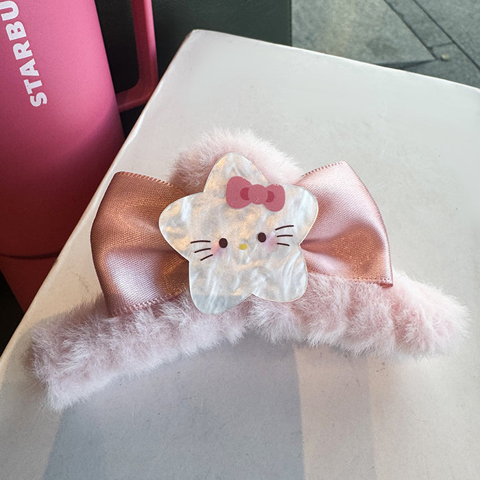 Wholesale Children' s Plush Grab Clip Cute Cat Hair Shark Clip Headwear Girl' s Back of Head Hair Grab