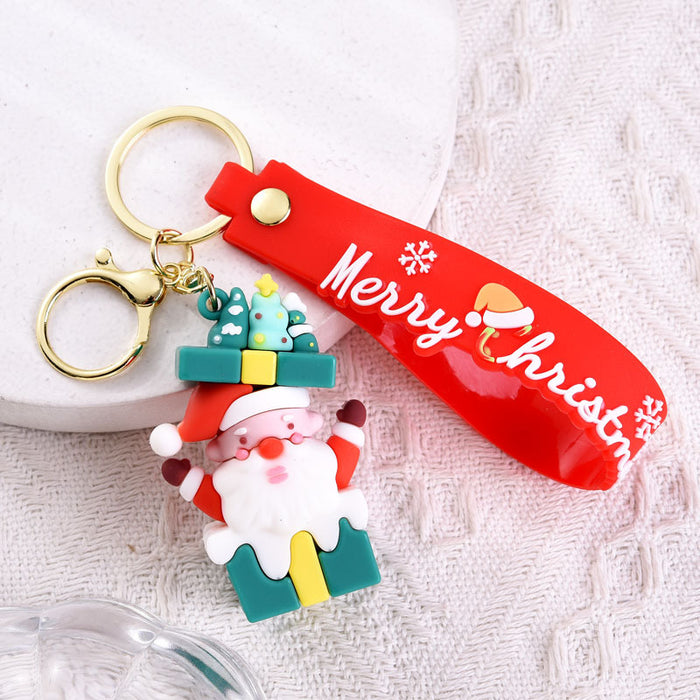 Wholesale Cute soft rubber Christmas keychain