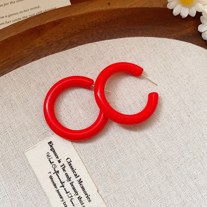 Wholesale Silver Needle Round Hoop Earrings Summer Fresh Simple Earrings Fashion Earrings