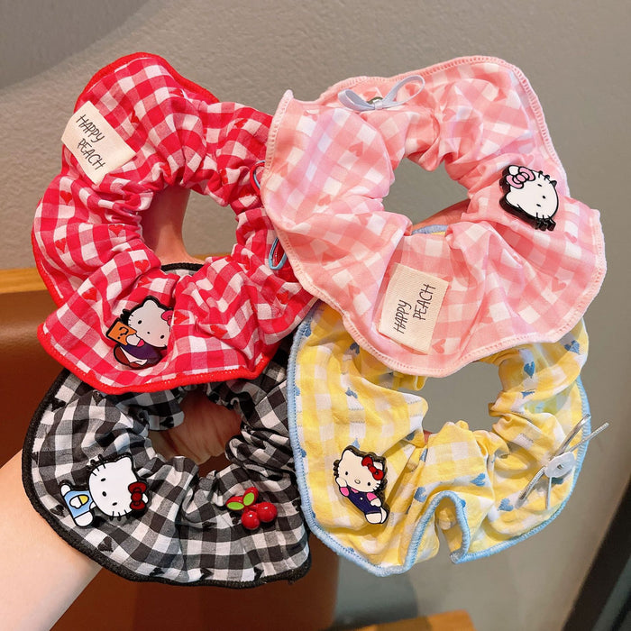 Wholesale Kitten plaid large intestine Hair Scrunchies