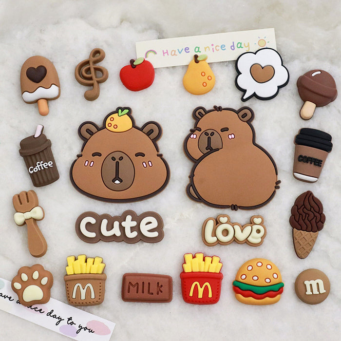 Wholesale 10pcs Cartoon Card Capybara Mobile Phone Case Water Cup Shoes iPad Shell Accessories Decoration Patch