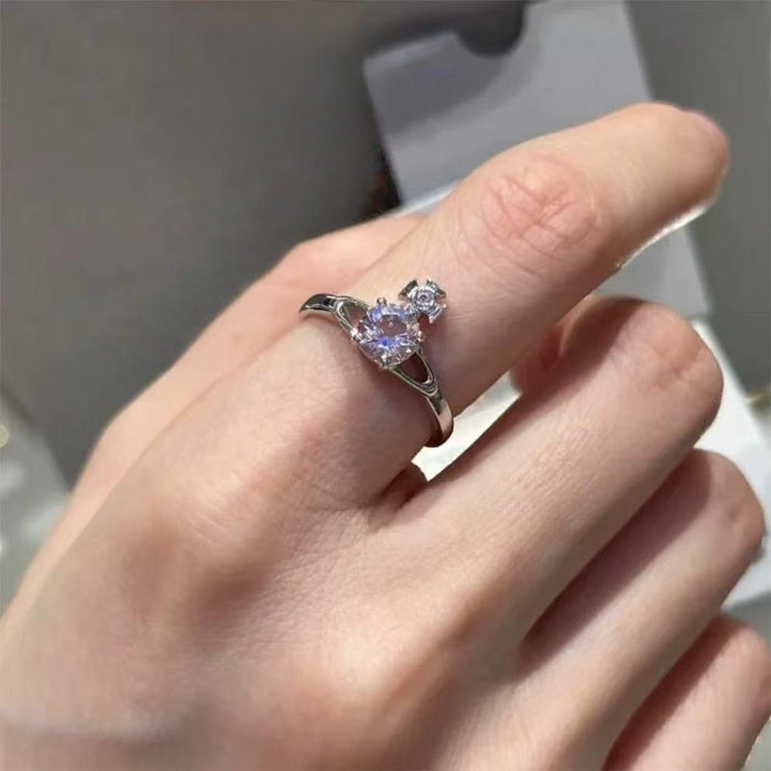 Wholesale Four-Prong Large Diamond Saturn Ring