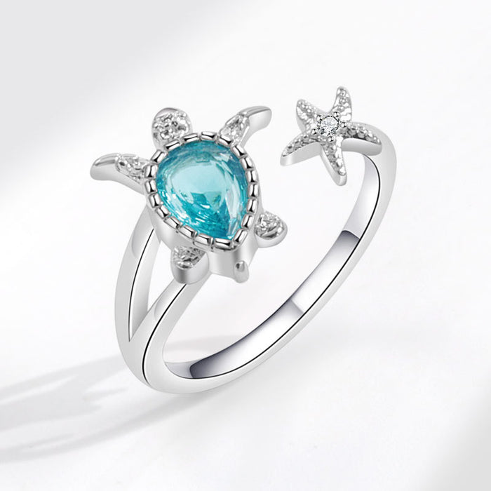 Wholesale White Gold Plated Copper Open Ring Oval Turtle Geometric Design Adjustable Women S Jewelry Gift For Everyday Wear
