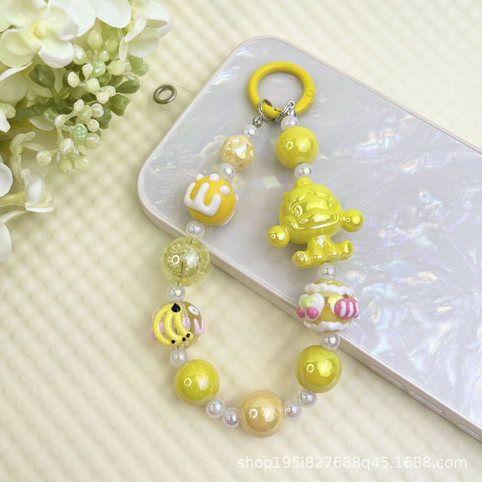 Wholesale Cartoon windmill hand-painted beads mobile phone chain bag decoration pendant accessories mobile phone chain