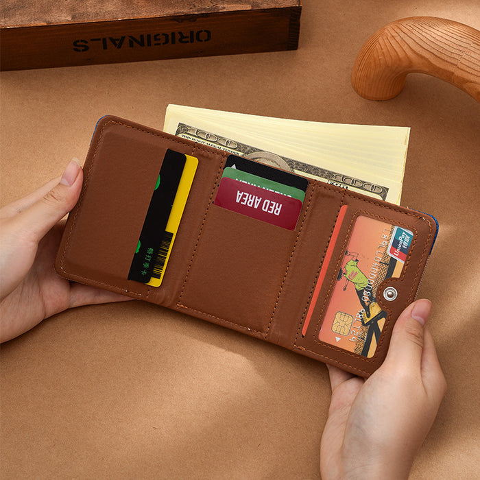 Wholesale Men' s Coin Purse Denim College Student Durable Trendy Style