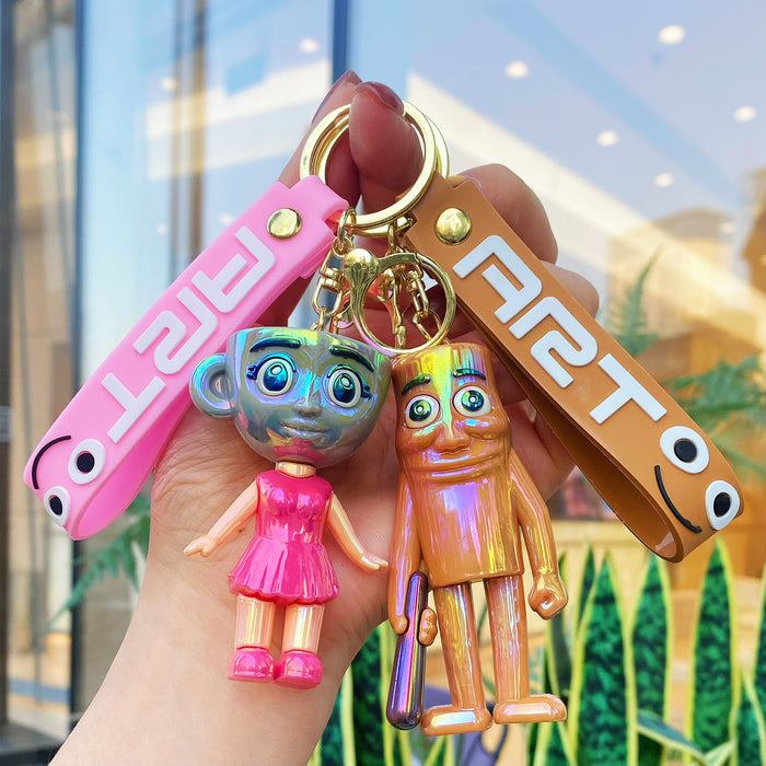 Wholesale 10 PCS Colorful and cute cartoon silicone keychains