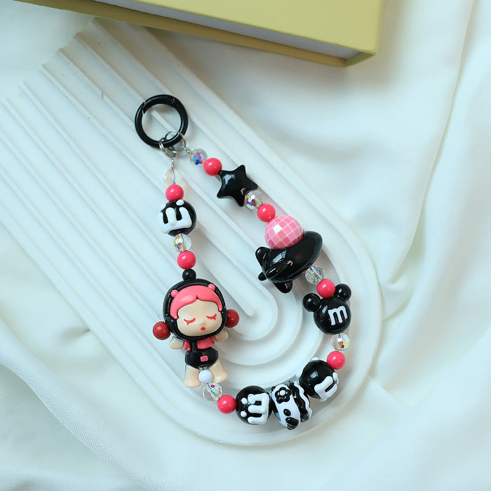 Wholesale Beaded Mobile Phone Chain Bag Pendant Girl Heart Cute Blind Bag Student Backpack Pendant